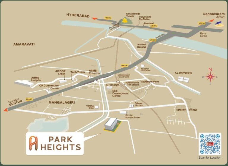 Park Heights location map – Atmakur, Mangalagiri near AIIMS and NH-16